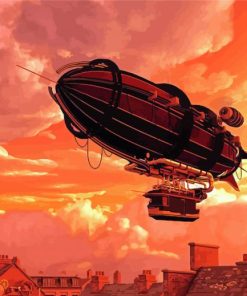 Steampunk Zeppelin paint by number