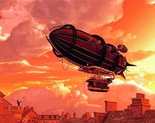 Steampunk Zeppelin paint by number