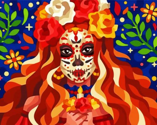 Sugar Skull Lady paint by number