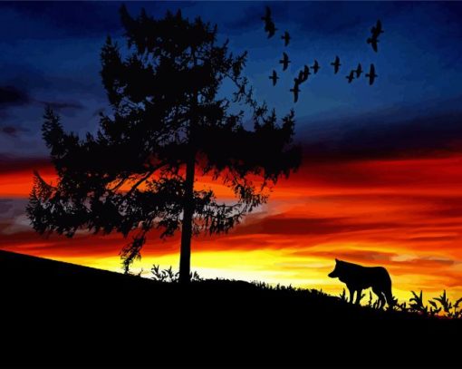 Sunset Dog paint by number