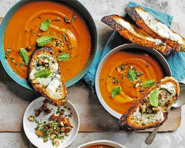 Sweet Potato Soup And Toast paint by numbers