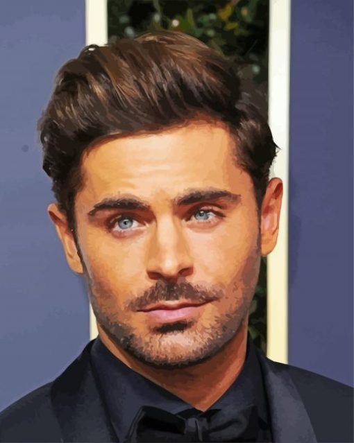 The American Actor Zac Efron paint by numbers