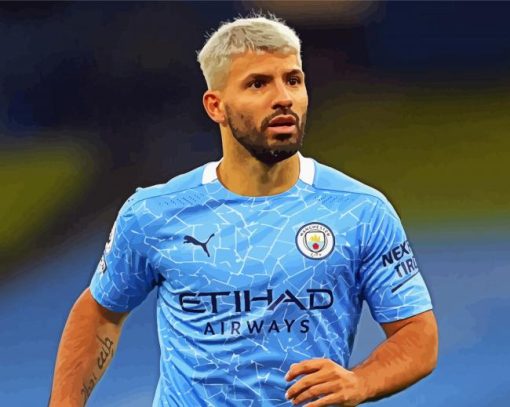 The Footballer Sergio Aguero paint by number