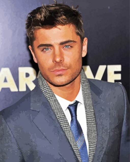 The Handsome Actor Zac Effron paint by numbers