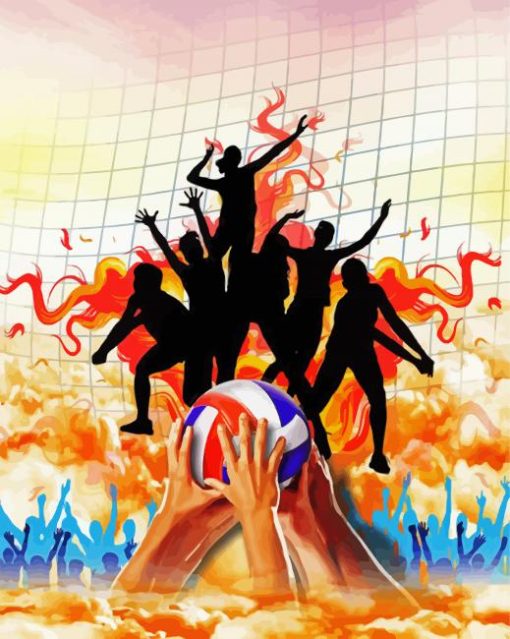 Volleyball Illustration Art paint by numbers