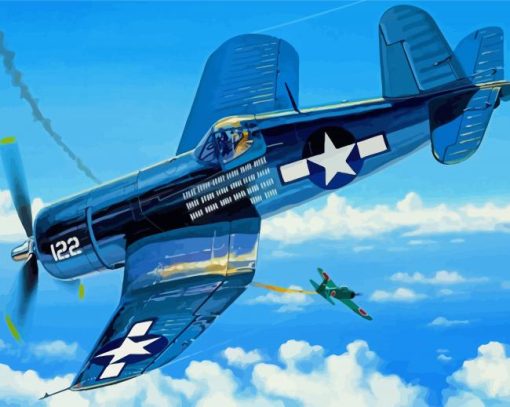 Vought F4u Corsair War Aircraft paint by numbers