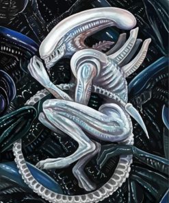 White Xenomorph paint by number