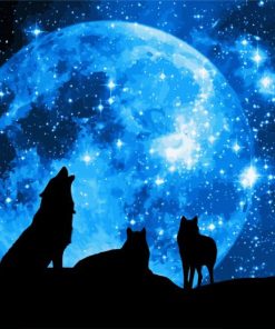 Wolves Silhouette paint by numbers