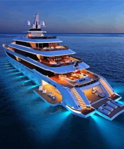 Yacht At Night paint by number
