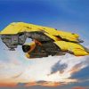Yellow Spaceship paint by numbers