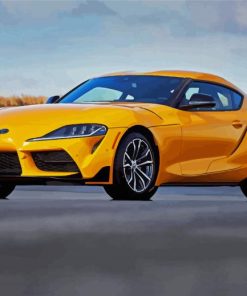 Yellow Toyota Gr Supra paint by numbers