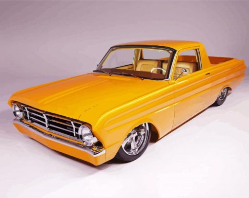 Yellow Ford Ranchero Car paint by number