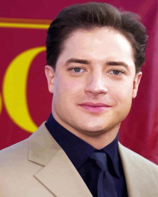 Young Brendan Fraser paint by number