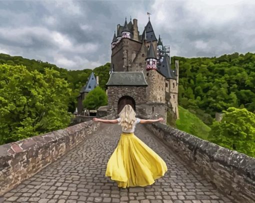 Young Lady In Eltz Castle paint by number