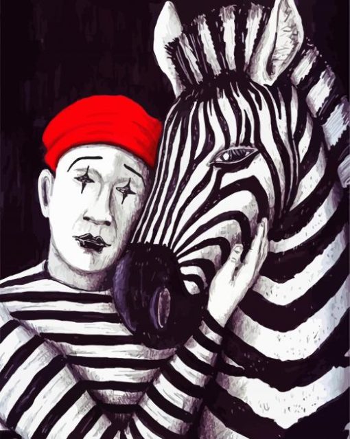 Zebra And Mime paint by number