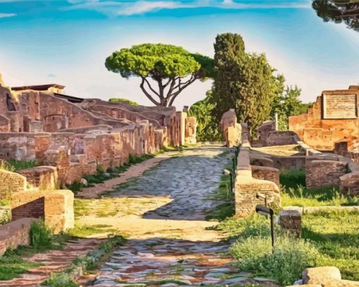 Ancient Ostia Antica paint by number