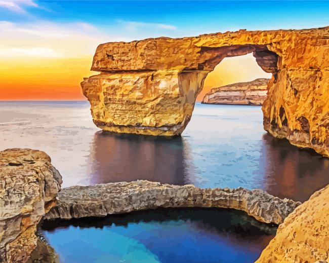 Azure Window Gozo paint by number