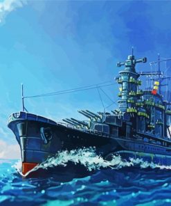 Battleships In The Ocean paint by number