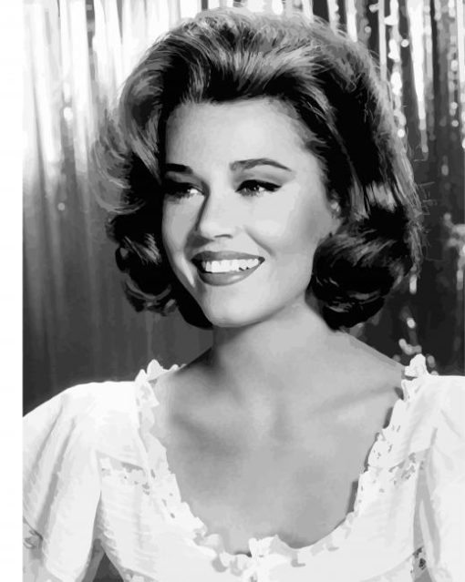 Black And White Jane Fonda paint by number