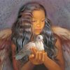 Black Girl Angel Holding A Dove paint by number