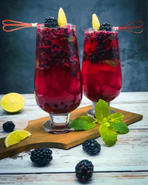 Blackberry Mojitos paint by number