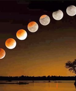 Blood Moon Eclipse paint by number