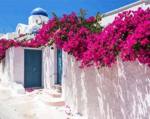 Bougainvillea Greece paint by number