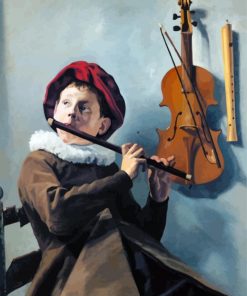 Boy Playing The Flute paint by number