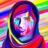 Colorful Malala Yousafzai paint by number
