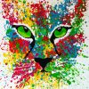 Colorful Splatter Lynx paint by number