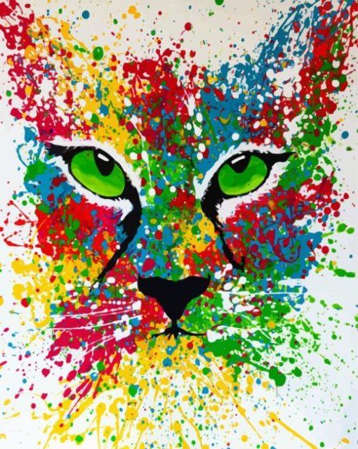 Colorful Splatter Lynx paint by number
