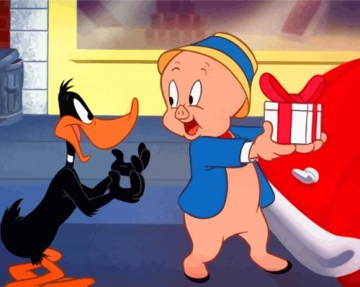 Daffy Duck And Porky Pig paint by number