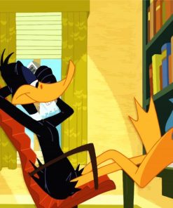 Daffy Duck Sitting In The Desk paint by number