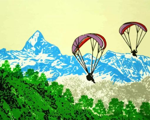 Everest Paragliding paint by number