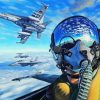 Fighter Aircraft Pilot paint by number