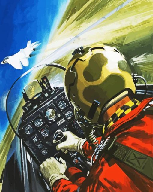 Fighter Pilot Art paint by number