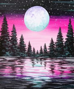 Forest Moonlight Art paint by number