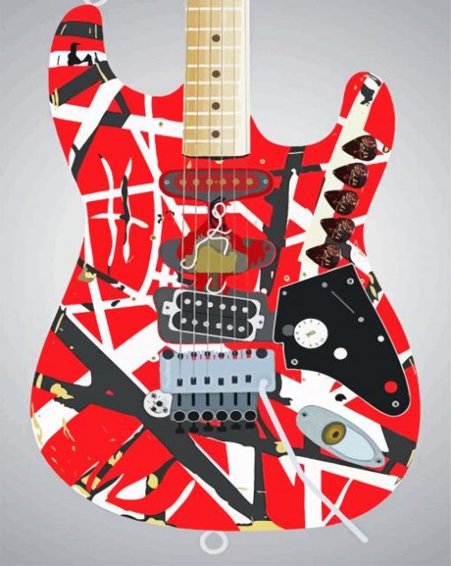 Frankenstrat Electric Guitar paint by number