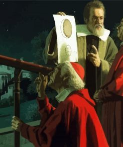 Galileo Galilei With Telescope paint by number