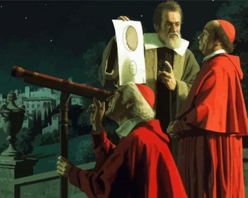 Galileo Galilei With Telescope paint by number
