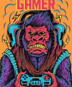 Gamer Monkey paint by number