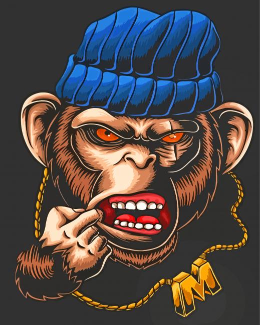 Gangster Monkey paint by number