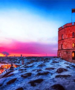 Gediminas Castle Tower Lithuania paint by numbers