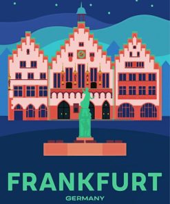 Germany Frankfurt City Poster paint by number