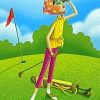 Girl Playing Golf paint by number
