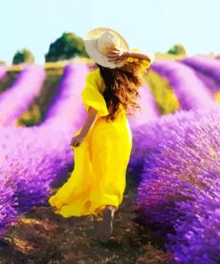 Girl In Lavender Field paint by numbers