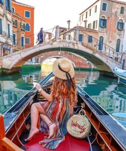 Girl On Gondola paint by number
