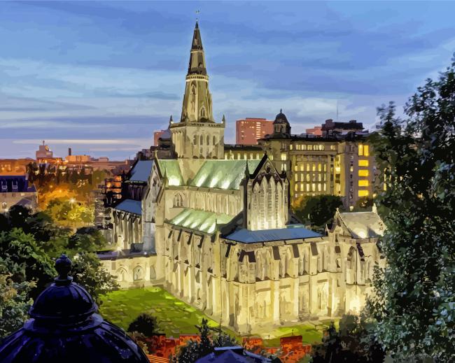 Glasgow Cathedral United Kingdom paint by number