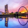 Glasgow The Clyde Arc At Sunset paint by number