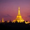 Golden Shwedagon Pagoda Myanmar paint by numbers